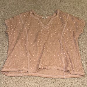 Blu Pepper short sleeve sweater, light pink, size L